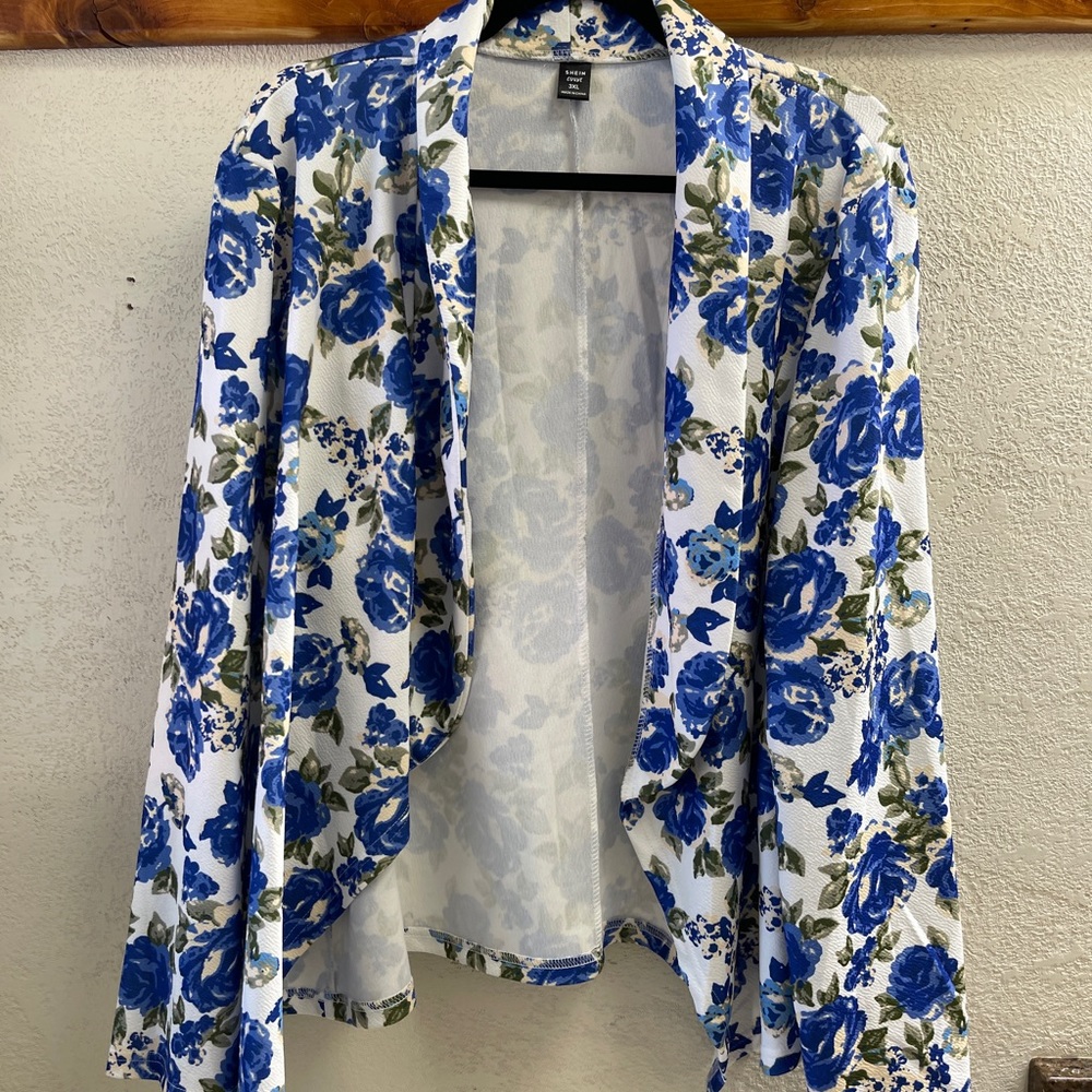 Shein 3xl floral print blazer jacket